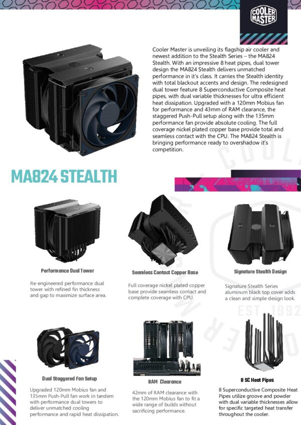 DISIPADOR COOLER MASTER MA824 MAM-D8PN-318PK-R1 - Imagen 4